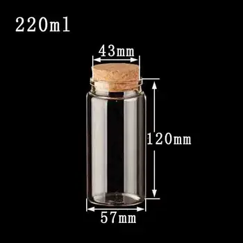 12pcs/lot 57*120mm 220ml Wish Bottles Empty Clear Cork Glass Bottles Vials For Holiday Wedding home Decoration Christmas Gifts
12pcs/lot 57*120mm 220ml Wish Bottles Empty Clear Cork Glass Bottles Vials For Holiday Wedding home Decoration Christmas Gifts