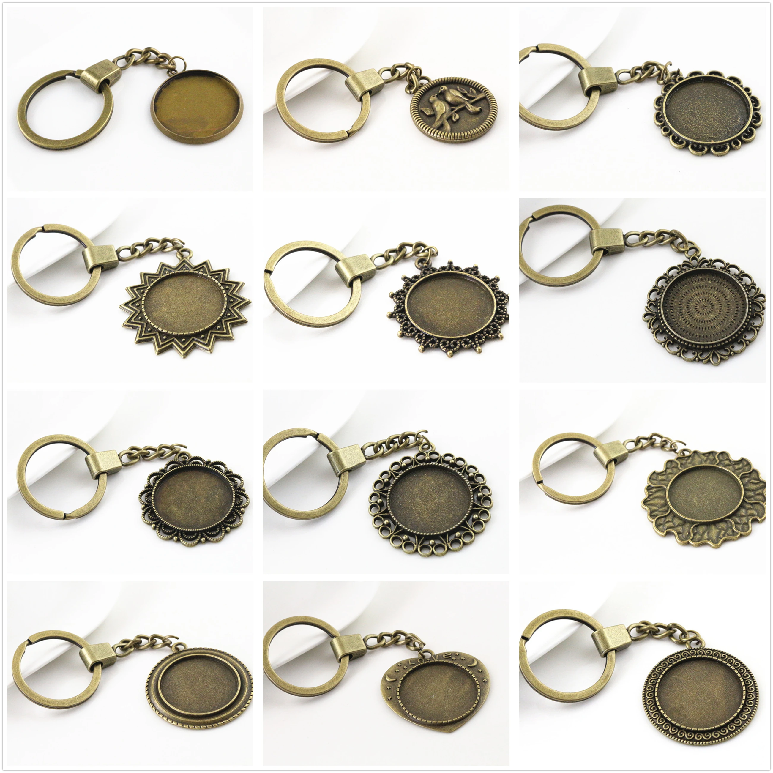 2pcs 25mm Inner Size Antique Bronze Cameo Setting Base;Handmade Cameo Setting, Metal Key Chains Accessor (12 Style)
2pcs 25mm Inner Size Antique Bronze Cameo Setting Base;Handmade Cameo Setting, Metal Key Chains Accessor (12 Style)