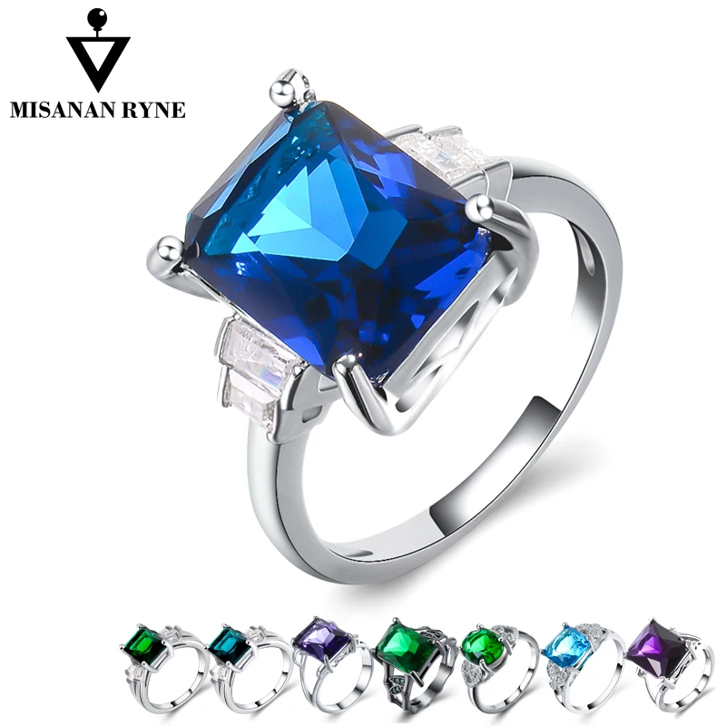 MISANANRYNE Noble ring 8 style Big Crystal Geometric Pattern Austrian crystal Blue wedding rings for women 7/8/9/ Charms Jewelry
MISANANRYNE Noble ring 8 style Big Crystal Geometric Pattern Austrian crystal Blue wedding rings for women 7/8/9/ Charms Jewelry