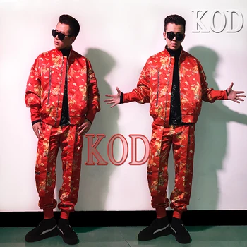 Exclusive male singer DJ GD theatrical costumes with red robes singer costumes clothing
Exclusive male singer DJ GD theatrical costumes with red robes singer costumes clothing