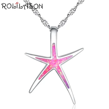 ROLILASON Star design women necklace pink fire opal silver stamped Necklace Pendants Health fashion jewelry OP822
ROLILASON Star design women necklace pink fire opal silver stamped Necklace Pendants Health fashion jewelry OP822