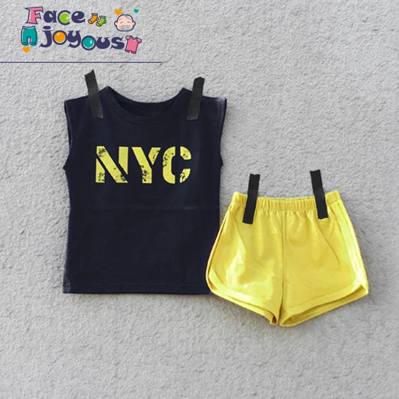 2019 Children Summer Clothing Kids Letter Printed Sleeveless T-shirt+ Shorts 2pcs/set Boys Girls Fashion Summer Sport Sets
2019 Children Summer Clothing Kids Letter Printed Sleeveless T-shirt+ Shorts 2pcs/set Boys Girls Fashion Summer Sport Sets