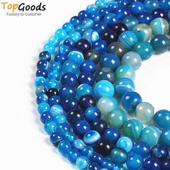 TopGoods Natural Stone Beads Blue Striated Agate Round Loose Blove DIY Bracelet Material 6 8 10 12mm Beads for Jewelry Making
TopGoods Natural Stone Beads Blue Striated Agate Round Loose Blove DIY Bracelet Material 6 8 10 12mm Beads for Jewelry Making