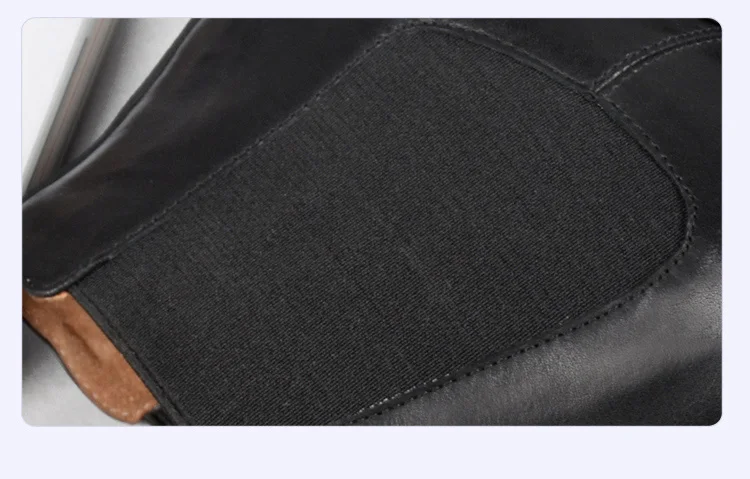 Donna-in genuine calf leather winter boots classic Chelsea boots round toe thick heel natural leather women boots (34)