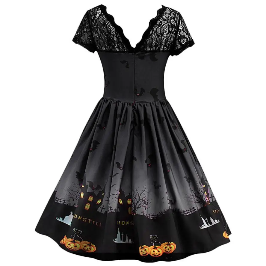 Fast Sending Women's Short Sleeve Halloween Retro Lace Vintage Dress A Line Pumpkin Swing Dress Party Costume Drop Shipping c816
Fast Sending Women's Short Sleeve Halloween Retro Lace Vintage Dress A Line Pumpkin Swing Dress Party Costume Drop Shipping c816