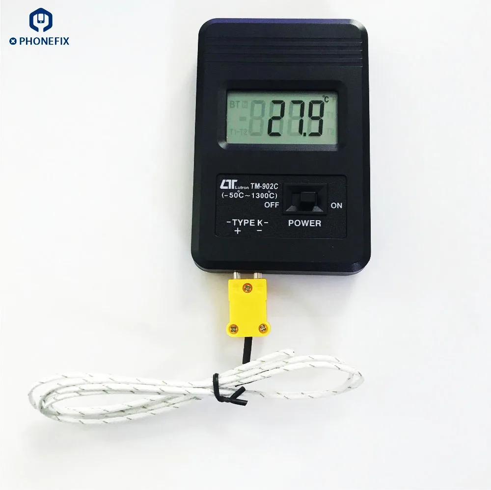 PHONEFIX TM-902C Digital Temperature Meter K Type Thermometer Sensor Thermocouple Probe Detector for mobile phone repair
PHONEFIX TM-902C Digital Temperature Meter K Type Thermometer Sensor Thermocouple Probe Detector for mobile phone repair