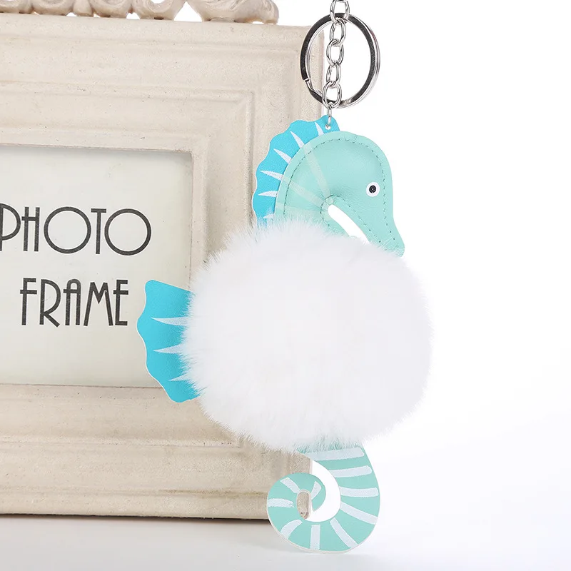 Cute Fluffy Pompom Seahorse Keychains For Women Bag Fur Pom Pom Walrus Key Chains Keyring Hippocampus totem Pendant Porte Clef
Cute Fluffy Pompom Seahorse Keychains For Women Bag Fur Pom Pom Walrus Key Chains Keyring Hippocampus totem Pendant Porte Clef