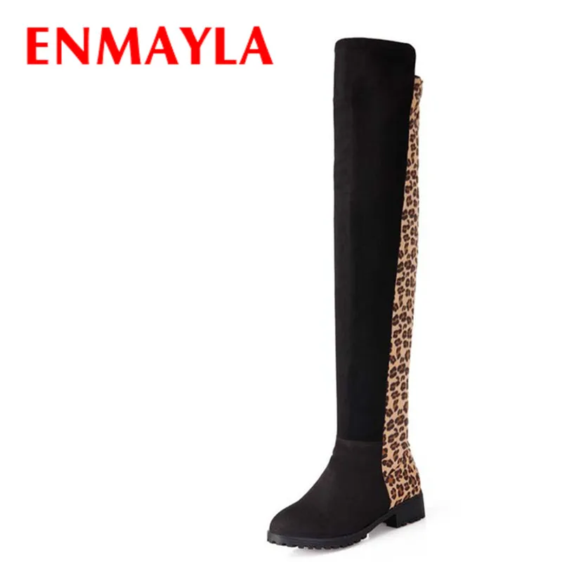 ENMAYLA Sexy Flock Leopard Thigh High Boots for Women 44 Round Toe Flats Over-the-Knee Boots Mixed Colors Winter Shoes Woman
ENMAYLA Sexy Flock Leopard Thigh High Boots for Women 44 Round Toe Flats Over-the-Knee Boots Mixed Colors Winter Shoes Woman