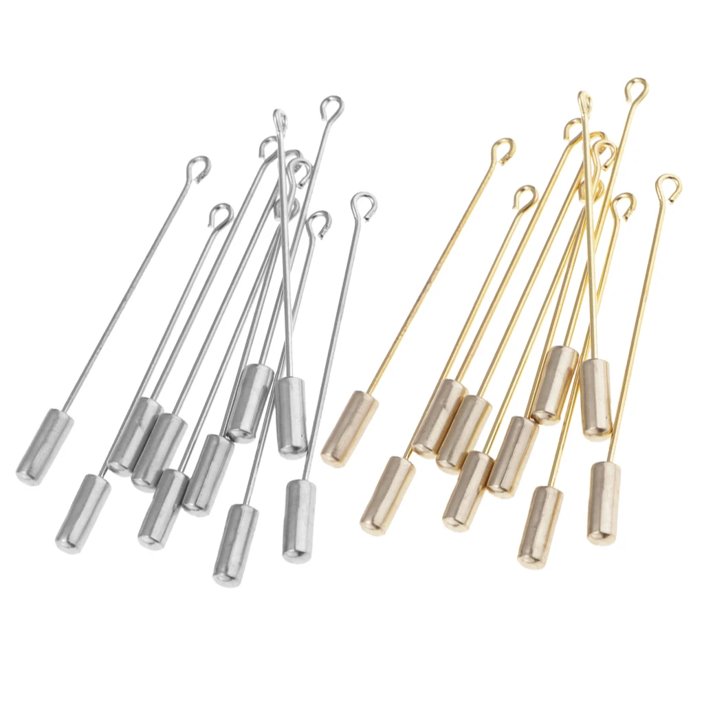10 Pieces 5cm Lapel Stick Pin Tie Hat Scarf Badge Brooch for Men Women Stainless Steel
10 Pieces 5cm Lapel Stick Pin Tie Hat Scarf Badge Brooch for Men Women Stainless Steel