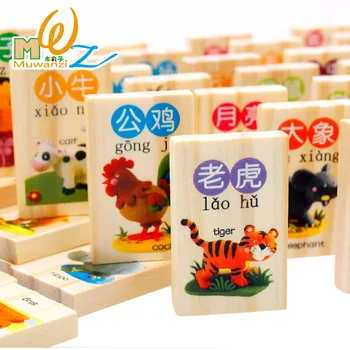 MWZ 100pcs wooden blocks domino game Chinese Characters English Letter animal number cartoon pattern learning Cognitive Toys
MWZ 100pcs wooden blocks domino game Chinese Characters English Letter animal number cartoon pattern learning Cognitive Toys