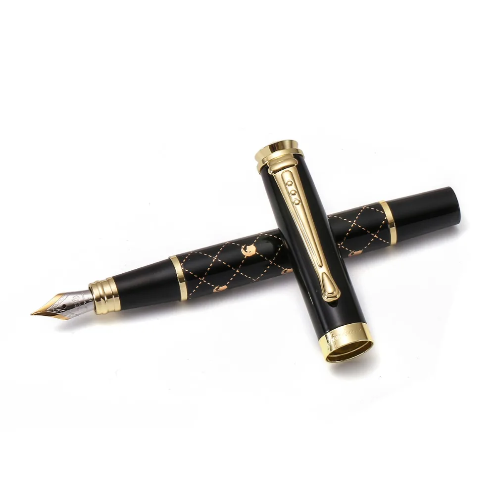 Luxury Venice Fountain ink pen Checkered pattern Spiral white Gold trim Fine nib Jinhao 500 Office finance School supplies F489
Luxury Venice Fountain ink pen Checkered pattern Spiral white Gold trim Fine nib Jinhao 500 Office finance School supplies F489