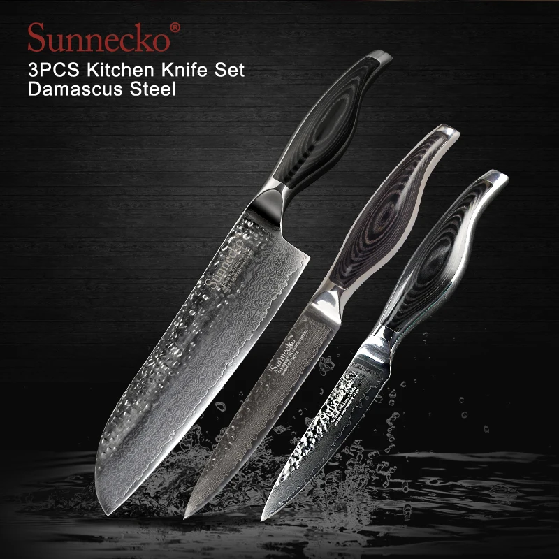 SUNNECKO High Quality Santoku Chef Utility Knife Damascus Steel Sharp Blade Meat Cutter Pakka Wood Handle Kitchen Knives Set
SUNNECKO High Quality Santoku Chef Utility Knife Damascus Steel Sharp Blade Meat Cutter Pakka Wood Handle Kitchen Knives Set