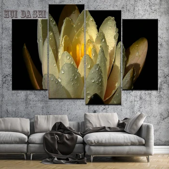 HD Printed Canvas Poster Frame Home Decor Living Room Wall Art 4 Pieces yellow Lotus Flower Raindrops Painting Modular Pictures
HD Printed Canvas Poster Frame Home Decor Living Room Wall Art 4 Pieces yellow Lotus Flower Raindrops Painting Modular Pictures