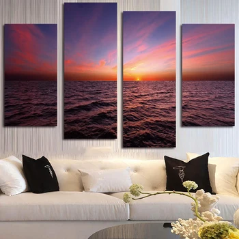 Decoration Posters Framework HD Printed 4 Panel Sunrise Sea View Modern Painting On Canvas Home Living Room Wall Art Pictures
Decoration Posters Framework HD Printed 4 Panel Sunrise Sea View Modern Painting On Canvas Home Living Room Wall Art Pictures