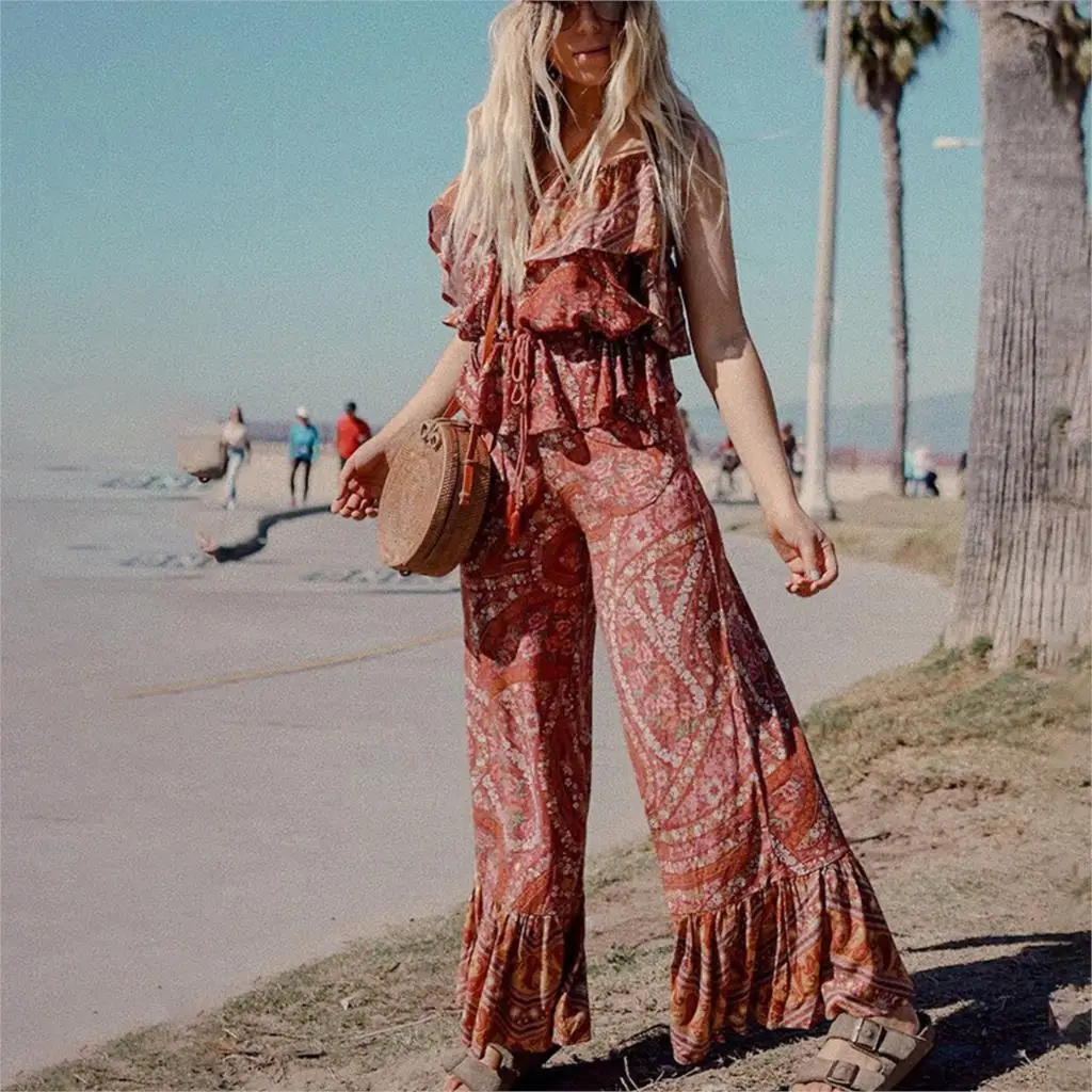 Pirate Curiosity Ruffle Spaghetti Strap Top & Pants Set Women Sleeveless Floral Star Print Casual 2 Pieces Sets Boho Twopieces
Pirate Curiosity Ruffle Spaghetti Strap Top & Pants Set Women Sleeveless Floral Star Print Casual 2 Pieces Sets Boho Twopieces