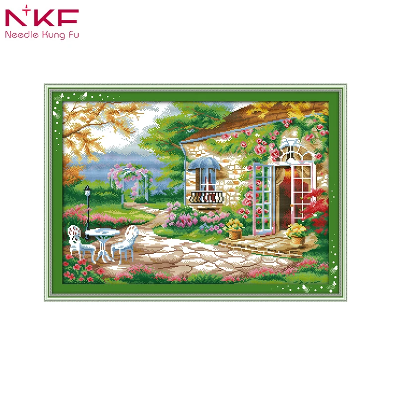 NKF Romantic backyard garden cross stitch kit sale needlework embroidery sets patterns counted print on canvas dmc 14ct 11CT
NKF Romantic backyard garden cross stitch kit sale needlework embroidery sets patterns counted print on canvas dmc 14ct 11CT