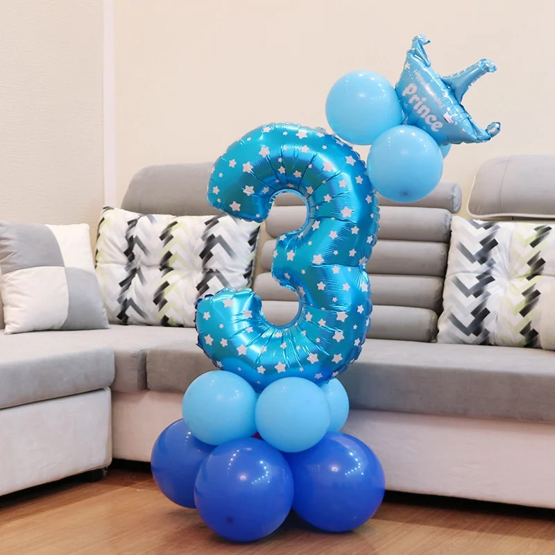 3 года с днем рождения воздушные шары вечерние украшения я три баннер для