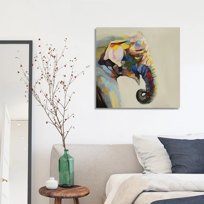 Colourful Elephant Hand-Painted/ Printed Oil Painting On Canvas For Living Room Decor On Sale
Colourful Elephant Hand-Painted/ Printed Oil Painting On Canvas For Living Room Decor On Sale