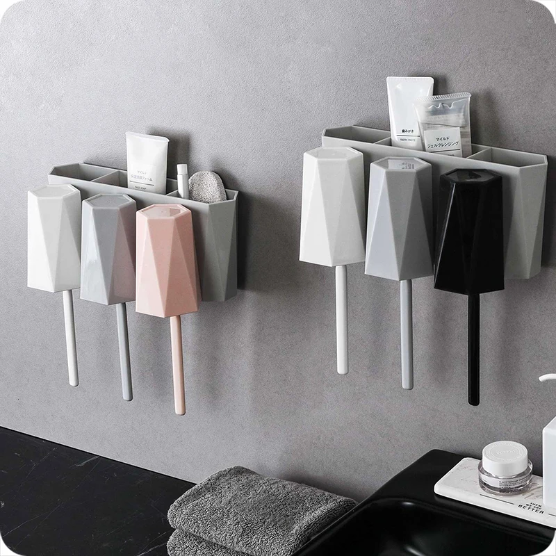 1 Set Wall-mounted Toothbrush Holder with Brush Cup Toothpaste Storage Rack Family Suit Brush&plastic Cup Bathroom Accessories
1 Set Wall-mounted Toothbrush Holder with Brush Cup Toothpaste Storage Rack Family Suit Brush&plastic Cup Bathroom Accessories