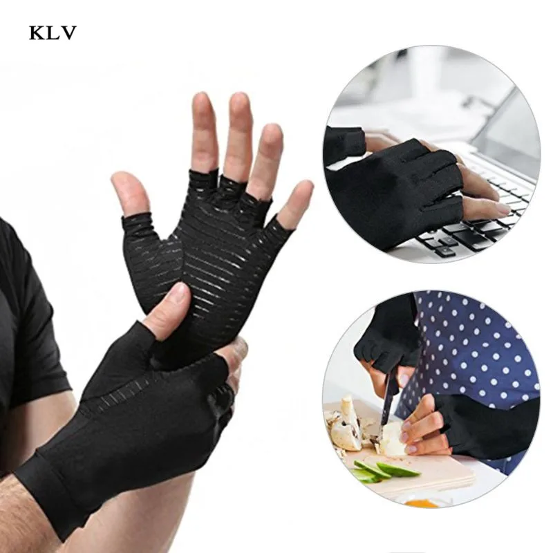 KLV Unisex Copper Compression Arthritis Gloves Rapid Recovery Pain Relief Joint Fingerless Half Finger Mittens Anti-Skid Striped
KLV Unisex Copper Compression Arthritis Gloves Rapid Recovery Pain Relief Joint Fingerless Half Finger Mittens Anti-Skid Striped
