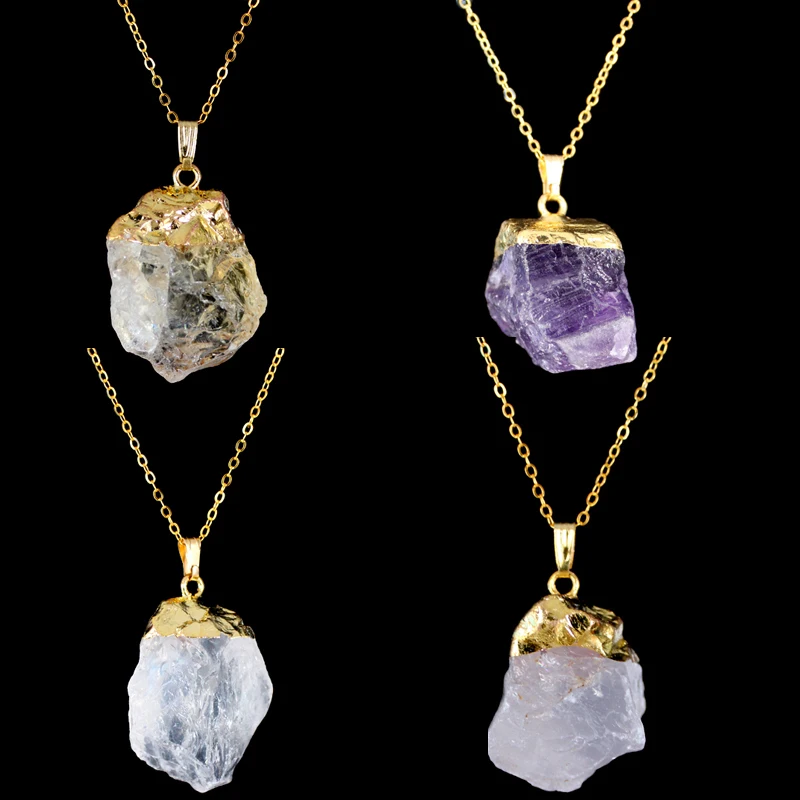 Handmade Irregular Natural Stone Pendant Necklaces Quartz Crystal Wire Wrapped Necklace For Women
Handmade Irregular Natural Stone Pendant Necklaces Quartz Crystal Wire Wrapped Necklace For Women