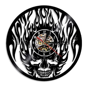 1Piece Black Fire Skull Wall Clock Cranium Horror Vinyl Clock LP Record Death's Head Decorative Clock Led Lighting
1Piece Black Fire Skull Wall Clock Cranium Horror Vinyl Clock LP Record Death's Head Decorative Clock Led Lighting