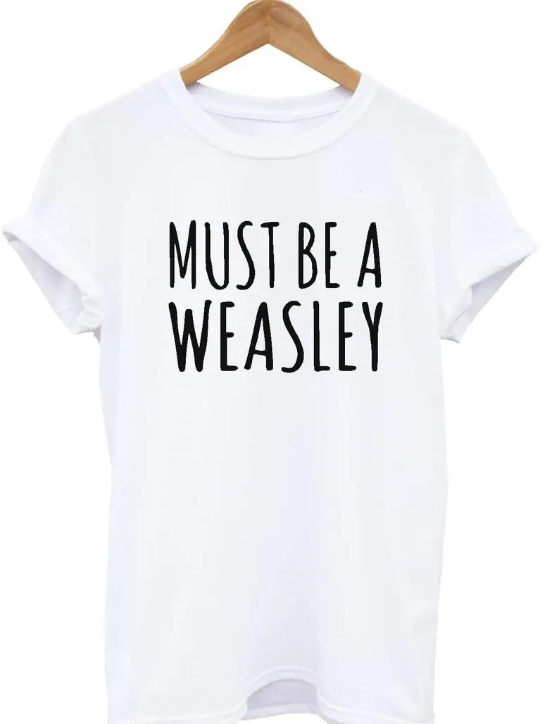 Новое поступление, футболка Skuggnas Must Be A Weasley, модная женская футболка со слоганом, футболки с коротким рукавом, модная футболка с графическим рисунком, Прямая поставка
Новое поступление, футболка Skuggnas Must Be A Weasley, модная женская футболка со слоганом, футболки с коротким рукавом, модная футболка с графическим рисунком, Прямая поставка