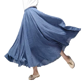 Ladies Linen Cotton Long Skirts Women Elastic Waist White Pleated Maxi Skirts Beach Boho Vintage Summer Skirt Female Faldas Saia
Ladies Linen Cotton Long Skirts Women Elastic Waist White Pleated Maxi Skirts Beach Boho Vintage Summer Skirt Female Faldas Saia
