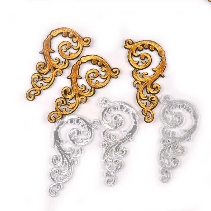 Silver/golden Lace Iron On Patches For Clothing Embroidery Applique Motifs Sew On Garment Stickers Clothes Patch 4Pcs C2243
Silver/golden Lace Iron On Patches For Clothing Embroidery Applique Motifs Sew On Garment Stickers Clothes Patch 4Pcs C2243