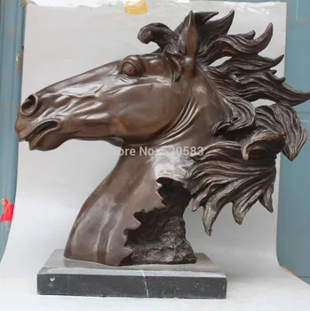 24" lucky Chinese Bronze Carved Animal Successful Horse Head Bust Base Sculpture
24" lucky Chinese Bronze Carved Animal Successful Horse Head Bust Base Sculpture