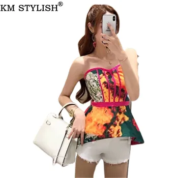 2019 Summer New Trendy Tops & Tees Print Short Strapless Waist Slim Fit Fishbone Wrapped Chest Off Shoulder Tanks & Camis
2019 Summer New Trendy Tops & Tees Print Short Strapless Waist Slim Fit Fishbone Wrapped Chest Off Shoulder Tanks & Camis