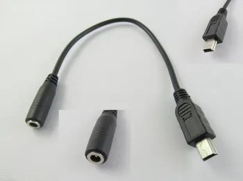 

10pcs DC Power Jack Female 3.5mm x1.35mm to USB Mini 5 Pin Male Cable 20cm Black