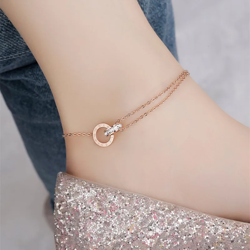 Classic Beach Accessories Rose Gold Zirconia Round Lock Roman Numerals Circle Statement Ankle Bracelet For Women No Fade
Classic Beach Accessories Rose Gold Zirconia Round Lock Roman Numerals Circle Statement Ankle Bracelet For Women No Fade