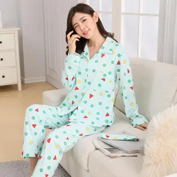 Cotton Winter Women Warm Printing Cartoon Geometric Pajamas with Long Sleeve Long Pant Plus Thick Home Wear Suit Pajama Sets
Cotton Winter Women Warm Printing Cartoon Geometric Pajamas with Long Sleeve Long Pant Plus Thick Home Wear Suit Pajama Sets