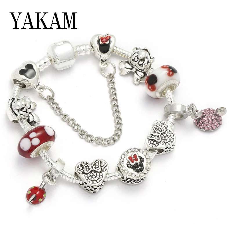 Fit Original Europe Charms Bracelet Black Red Clear Zircon Minnie Beads Heart Micky Pendant Ladybug Dangle Women Bangles Jewelry
Fit Original Europe Charms Bracelet Black Red Clear Zircon Minnie Beads Heart Micky Pendant Ladybug Dangle Women Bangles Jewelry