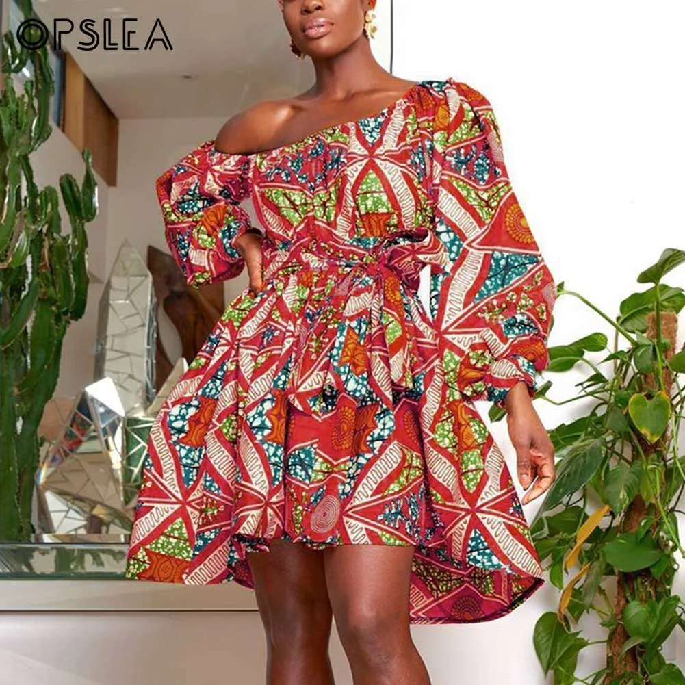 Opslea Dashiki African Women Digital Print Mini Dress Bazin Riche Slanted Shoulder Fluffy Clothes Tribal Ethnic Dress For Lady
Opslea Dashiki African Women Digital Print Mini Dress Bazin Riche Slanted Shoulder Fluffy Clothes Tribal Ethnic Dress For Lady