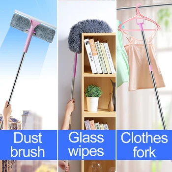 Multi-purpose Long Handle Cleaning Brush Feather Duster Cleaner Window Glass Squeegee Telescopic Rod Clothes Pole Rubber Wiper
Multi-purpose Long Handle Cleaning Brush Feather Duster Cleaner Window Glass Squeegee Telescopic Rod Clothes Pole Rubber Wiper