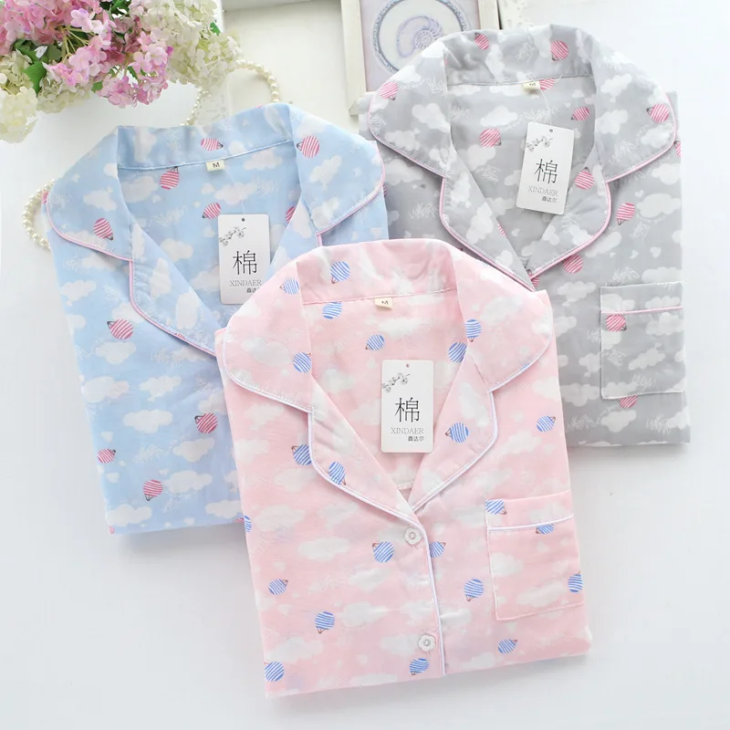 Autumn Cotton Double Gauze Pajamas for Women Long Sleeves Trousers Pijama Mujer Floral Printing Pyjamas Plus Size Home Pj Set
Autumn Cotton Double Gauze Pajamas for Women Long Sleeves Trousers Pijama Mujer Floral Printing Pyjamas Plus Size Home Pj Set