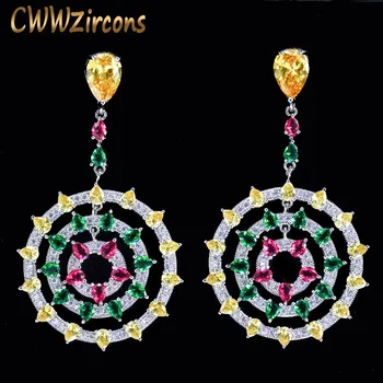 CWWZircons Graceful Multi Yellow Red Green Color Cubic Zirconia Round Long Drop Earrings for Women Party Costume Jewelry CZ276
CWWZircons Graceful Multi Yellow Red Green Color Cubic Zirconia Round Long Drop Earrings for Women Party Costume Jewelry CZ276