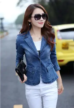 NEW Female spring short paragraph denim clothing A buckle suit collar 2017Slim fashion high quality denim jacket Cowboy clothing
NEW Female spring short paragraph denim clothing A buckle suit collar 2017Slim fashion high quality denim jacket Cowboy clothing