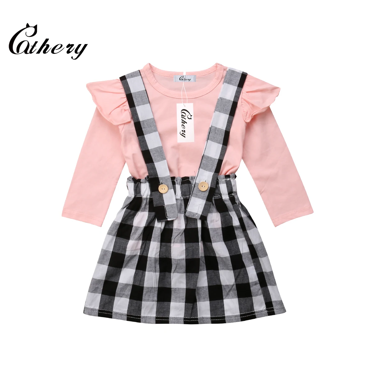 Cathery Fashion Autumn Baby Girls Plaid Clothing Set Toddler Kids Ruffles Tops T-shirt Suspender Skirt Outfits
Cathery Fashion Autumn Baby Girls Plaid Clothing Set Toddler Kids Ruffles Tops T-shirt Suspender Skirt Outfits