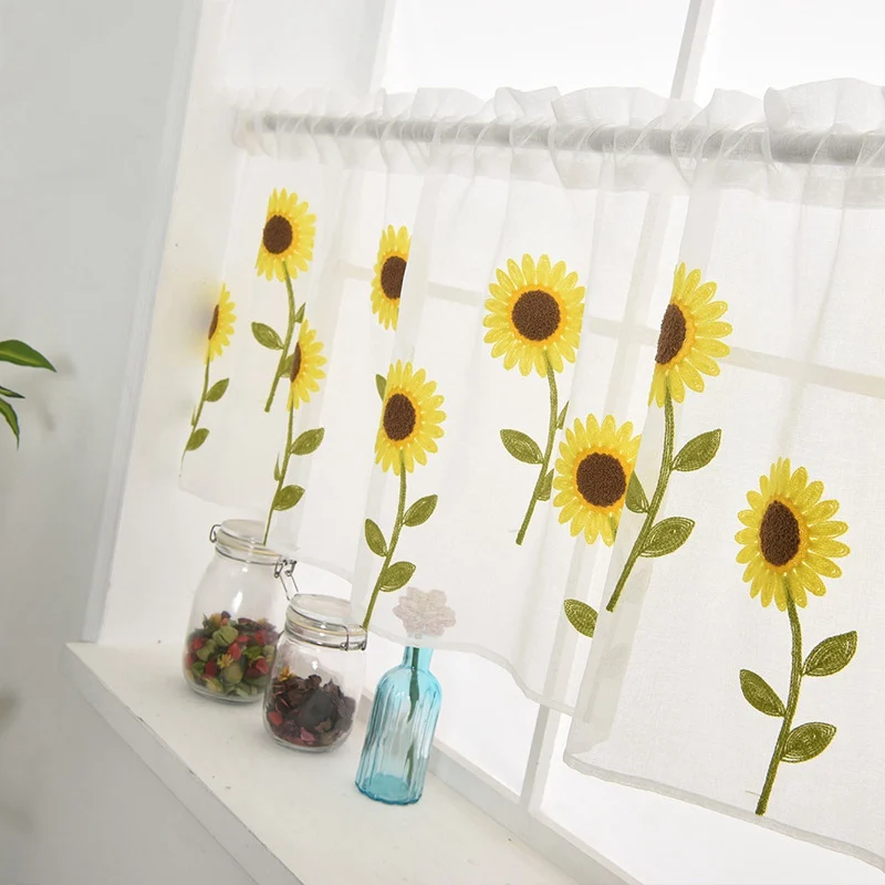 NEW Half Curtain Short Panel Drapes Valance Daisy Embroidery Short Curtain Pastoral Shade Kitchen Curtains
NEW Half Curtain Short Panel Drapes Valance Daisy Embroidery Short Curtain Pastoral Shade Kitchen Curtains