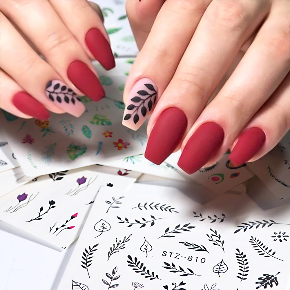 29pcs Simple Stickers for Nails Sliders Tattoo Black Leaf Grass Gradient Blossom Water Decals Adhesive Decoration Manicure BE764
29pcs Simple Stickers for Nails Sliders Tattoo Black Leaf Grass Gradient Blossom Water Decals Adhesive Decoration Manicure BE764