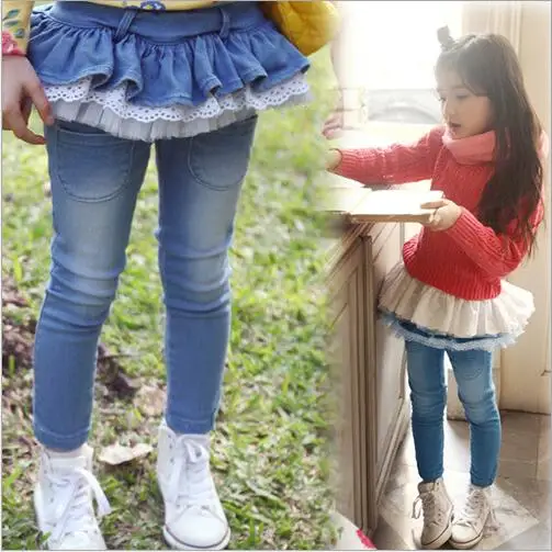 2017 Low Waist Jeans For Girls Casual Culottes With Lace Light Wash Children Denim Trousers Roupas Infantis Menina Skinny Pants
2017 Low Waist Jeans For Girls Casual Culottes With Lace Light Wash Children Denim Trousers Roupas Infantis Menina Skinny Pants