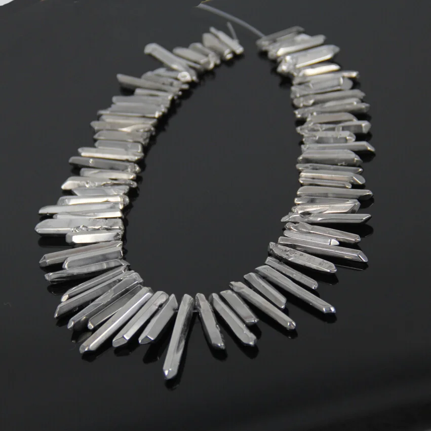 Polished Natural Silver Titanium Quartz Stick Point Pendants strand Bulk,Raw Crystals Top Drilled Spike Beads Necklace Supplies
Polished Natural Silver Titanium Quartz Stick Point Pendants strand Bulk,Raw Crystals Top Drilled Spike Beads Necklace Supplies