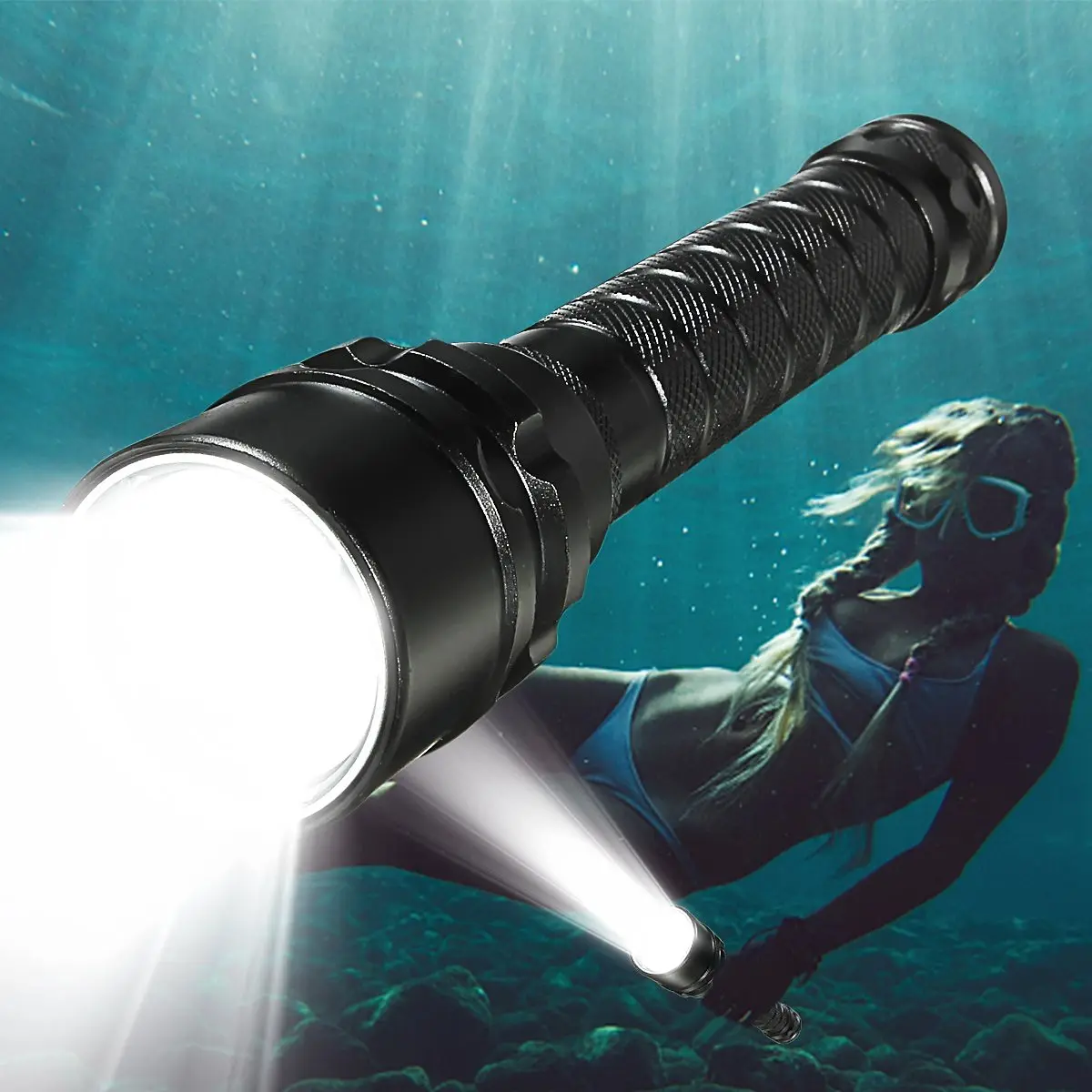 ThorFire T6 100 Meter 6000LM Diving Flashlight Snorkeling Underwater Waterproof Torch 18650 LED Super Light Flashlight
ThorFire T6 100 Meter 6000LM Diving Flashlight Snorkeling Underwater Waterproof Torch 18650 LED Super Light Flashlight