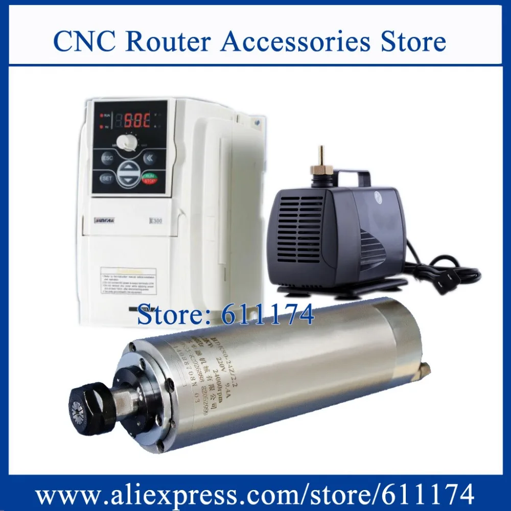 Top quality HDK80-24Z/2.2 water cooled spindle motor 2.2kw AC220V + SUNFAR VFD frequency Inverter + 85w DK-4000 Water pump
Top quality HDK80-24Z/2.2 water cooled spindle motor 2.2kw AC220V + SUNFAR VFD frequency Inverter + 85w DK-4000 Water pump