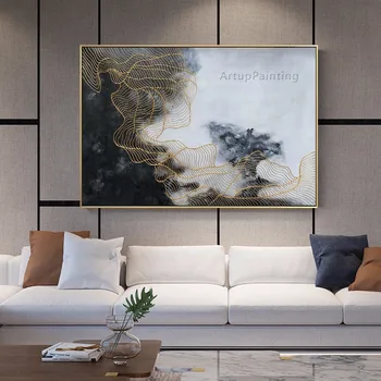 White Grey Abstract Oil Painting on Canvas Gold Thready Rectangle Wall Art Pictures for Home Caudros Decoracion
White Grey Abstract Oil Painting on Canvas Gold Thready Rectangle Wall Art Pictures for Home Caudros Decoracion