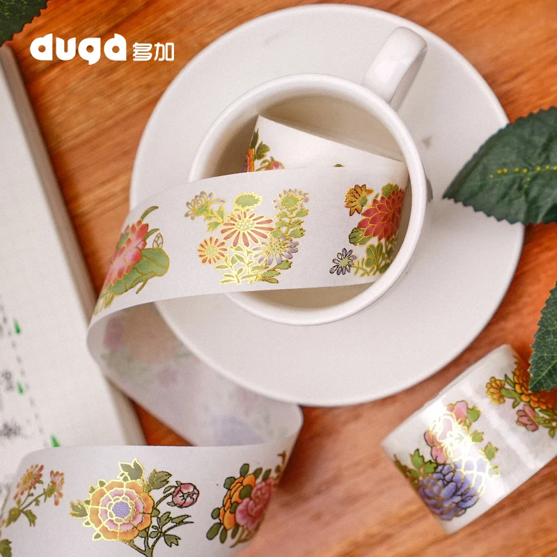 Masking Gold Foil flower Washi Tape Diy Craft Glitter Paper Sticky Adhesive Washi Tapes Stationery School Supplies
Masking Gold Foil flower Washi Tape Diy Craft Glitter Paper Sticky Adhesive Washi Tapes Stationery School Supplies