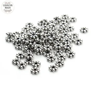 200pcs/lot 5mm Antique Silver Color Daisy Flower Metal Spacer Beads Fit Bracelet Necklace Spacer Ring DIY Jewelry Making F3408
200pcs/lot 5mm Antique Silver Color Daisy Flower Metal Spacer Beads Fit Bracelet Necklace Spacer Ring DIY Jewelry Making F3408